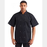 Unisex Ten Studded Front Short Sleeve Chef Coat Thumbnail