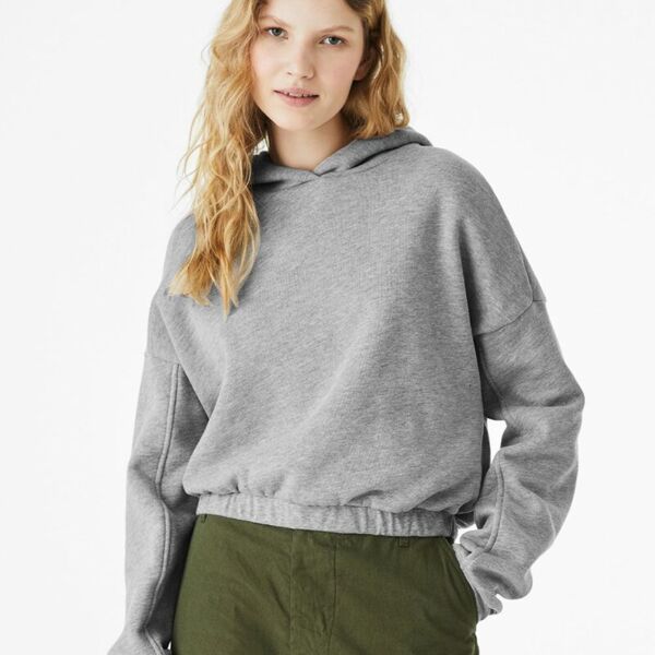 FWD Fashion Women's Sponge Fleece Cinched Bottom Hoodie Thumbnail