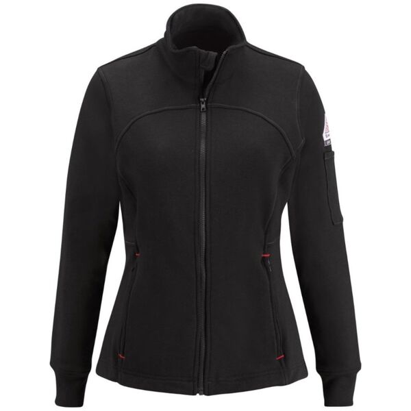 Women's Zip Front Fleece Jacket-Cotton/Spandex Blend Thumbnail