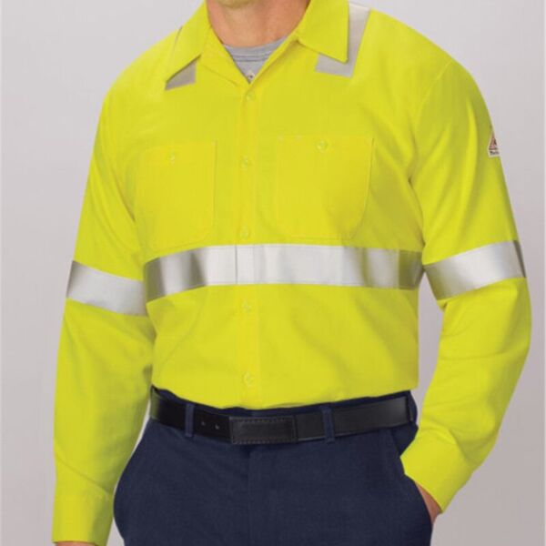 High Visibility Long Sleeve Work Shirt Long Sizes Thumbnail