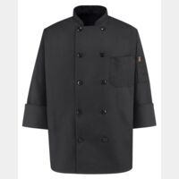 Ten Pearl Button Black Chef Coat Thumbnail