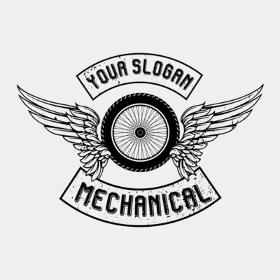 Retro Wheel with wings 1 color-STMC011 Thumbnail