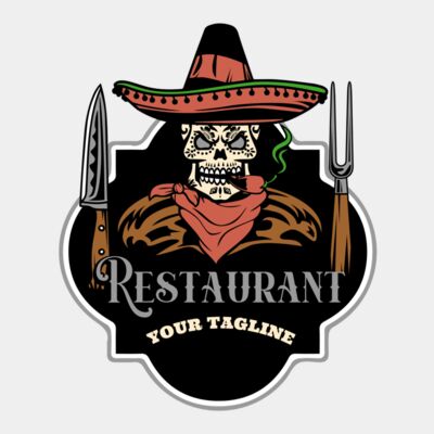 SugarSkull with utensil-STRT027 Thumbnail