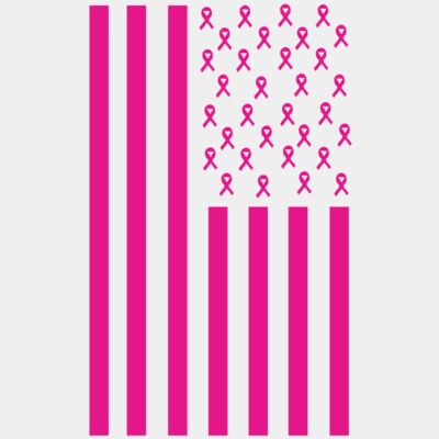 pink ribbon star flag - STCA019 Thumbnail
