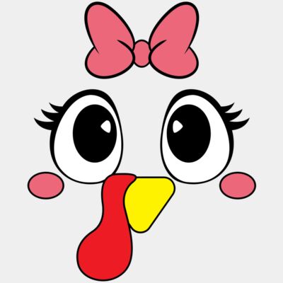 turkey face with bow - STTG050 Thumbnail