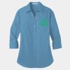 Ladies 3/4 Sleeve Carefree Poplin Shirt Thumbnail