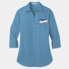Ladies 3/4 Sleeve Carefree Poplin Shirt Thumbnail