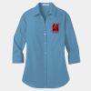Ladies 3/4 Sleeve Carefree Poplin Shirt Thumbnail
