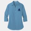 Ladies 3/4 Sleeve Carefree Poplin Shirt Thumbnail